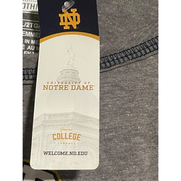 Notre Dame Womens Long Sleeve Crop Top Gray XXL Box Seat Clothing Co Genuine Tag - Picture 5 of 8